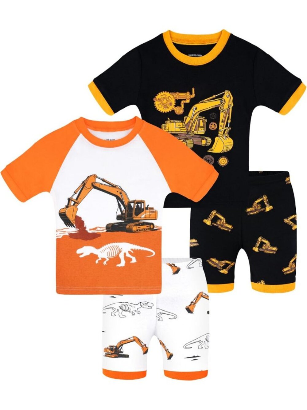 Cozy Boys' 4-Piece Cotton Pajama Set, Short Sleeve, Size 18M–12Y, Perfect for